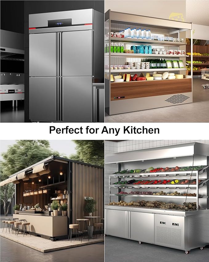 Commercial Freezer and Refrigerator Replacement Shelves Compatible with 3-Door Refrigerators Durable Wire Shelves with Epoxy-Coated Gray Steel 3 Pack