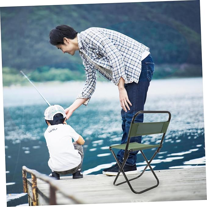 Happyyami Comfortable Folding Chair Lightweight and Sturdy Outdoor Camping Seat for Fishing Beach and Travel Space-saving Design High Bearing Capacity Convenient Portable Stool for Adults