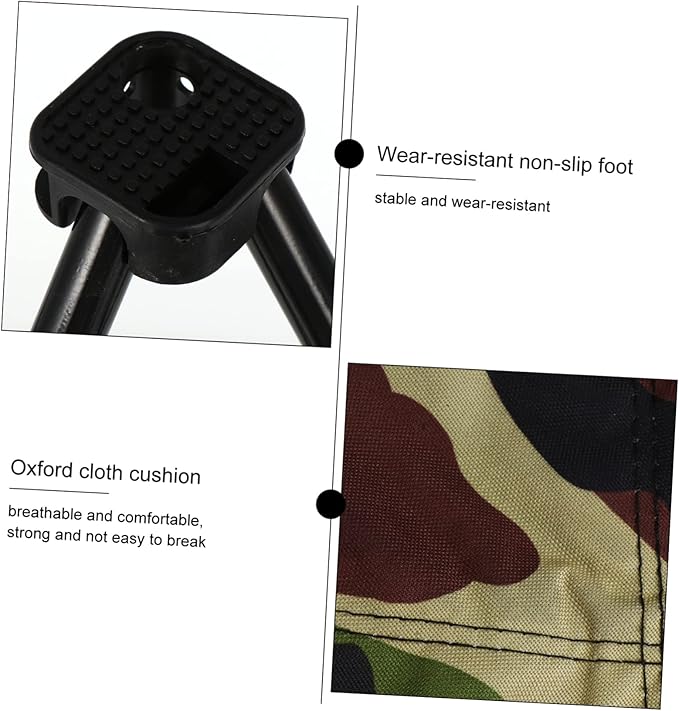 Portable Folding Fishing Stool Outdoor Camping Chair Waterproof Fabric Lightweight Design and Carry Handle for Fishing Hiking and Picnic