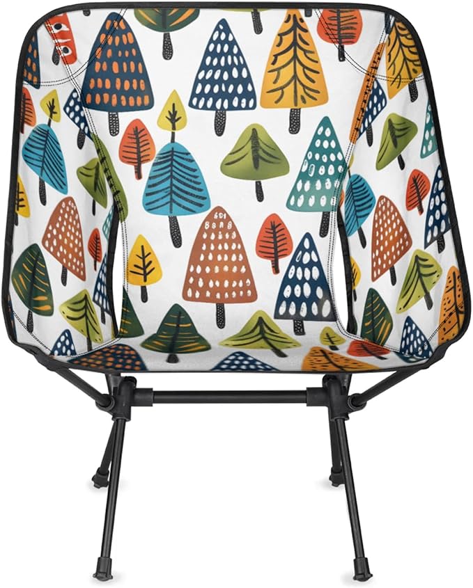 Honeybaby Folding Camping Chair Cartoon Trees Camping Chairs Lightweight Portable Chair Outdoor Foldable Chairs for Camping Travel Picnic Beach Hiking