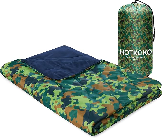 Waterproof Stadium Blanket Fleece Camping Blanket Soft Warm Wearable Camp Blanket for Outdoor Camping Picnic Stadium Sports Beach Car