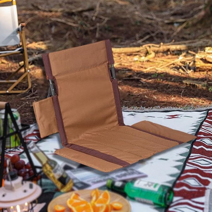 Outdoor Camping Backrest Padded Cushion Pad with Carry Bag Floor Backrest Chair for Trekking