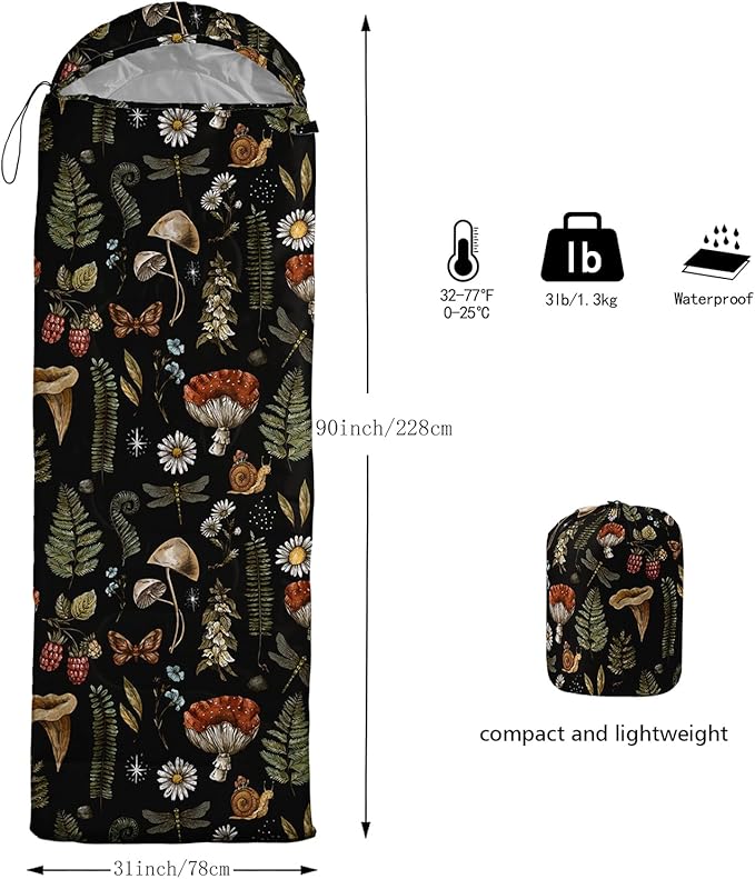 Sleeping Bags for Girls Adults 3 Season Warm Cool WeatherLightweight Waterproof Sleeping Outdoors Camping Gear Equipment