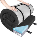 Memory Foam Camping Mattress Pad 3 Inch Thick Portable Sleeping Pad with Waterproof Cover Portable Roll Up Cot Mattress Pad Floor Mat for Travel Truck Bed Tent 72 x 24x 3