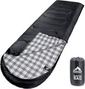 MEREZA Flannel Sleeping Bag for Adults XL Large Wide Sleeping Bags for Camping Mens Warm Cotton Sleeping Bag 4 Season Warm &amp Cool Weather