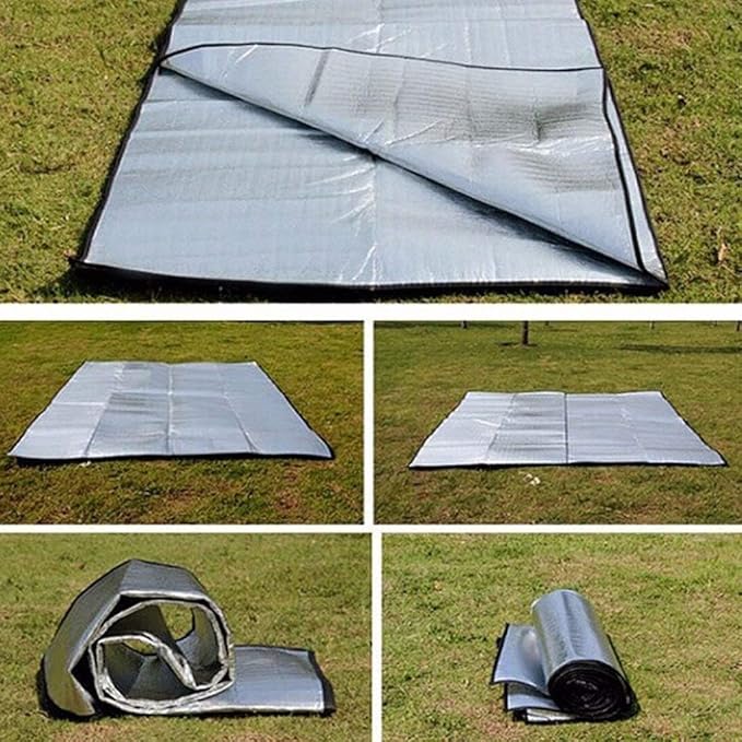 Camping Mat Foam Foil Blanket for Camping Foam Pad Insulating Foil Mat Sleeping Tent Pad Thermal Aluminum Camping mat for Reflecting Heat 78 x 78 inches