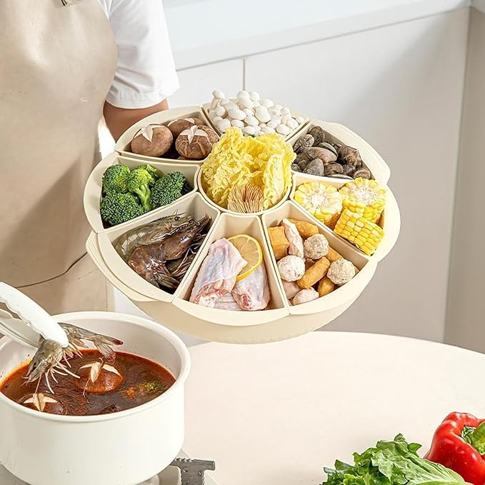 Veggie Tray Drain Basket Practical Multipurpose Round Rotation Kitchen Vegetable