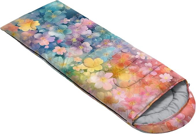AILONEN Cartoon Camping Sleeping Bag for Boys Girls AdultsLightweight &amp Waterproof3 Season Warm &amp Cold WeatherPortablePrinted Sleeping BagTravelingCampingHiking