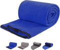 REDCAMP Fleece Sleeping Bag Liner for Adult Warm or Cold Weather 75 Long Full Sized Zipper Camping Blanket for Outdoor Indoor Used with Sack Navy Blue