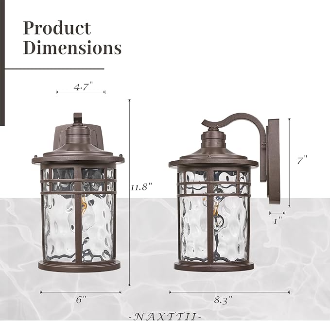 Outdoor Wall Lights 12 Inch Height Exterior Lighting Fixtures Modern Outside Lights for House Front Door Garage ORB Finish E26 Socket