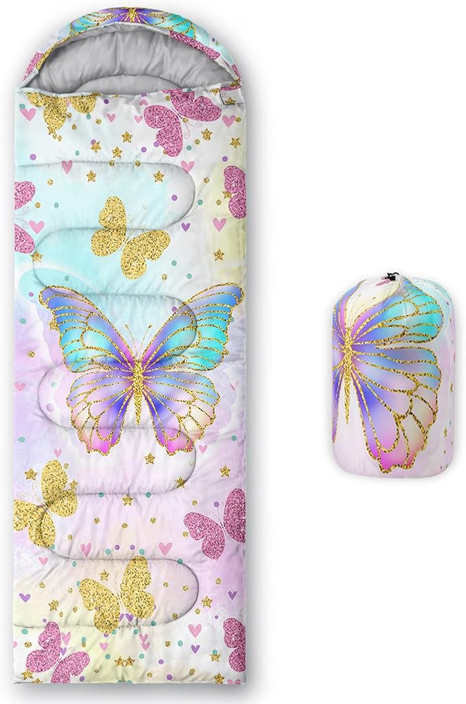 HOSIMA Dear Hunting Pattern Cold Weather Sleeping Bags for Kids AdultsBlack Light Weight Waterproof Sleeping Bags for Outdoors Hiking.