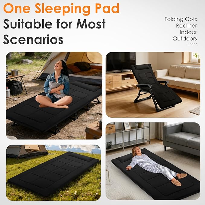 Portable Camping Cot Mattress 80 x 36 Inches Sleeping Mat with Waterproof Anti-Slip Bottom Floor Mattress Easy to Carry for Guest Tent Lawn Yard Camping Cot Easy to Store