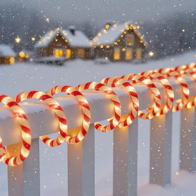 360 LED Christmas Lights 40 FT Candy Cane Rope Lights Waterproof Xmas Tree Light Connectable Tube Light Plug in for Indoor Outdoor Garden Yard Holiday Wedding Festival Party Decoration