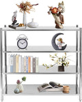 Stainless Steel Shelves58.1x17.5x58.1 Inch 4 Tier Shelving UnitAdjustable Height Stainless Steel Storage Shelf for Shopping MallsSupermarketsConvenience Stores (1320lbs)