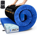 Kingfun 3 Inch CertiPUR-US Memory Foam Camping Mattress Waterproof Roll up Sleeping Pad Thick Floor Sleeping Mats for Tent with Removable Travel Bag