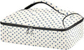 Casserole Carrier Pattern Small Blue Stars Cream BackgroundInsulated Casserole Carrier for Hot or Cold Food Thermal Lunch Tote for Potluck Parties Picnic Fits 9 x 13 Inches Baking Dish