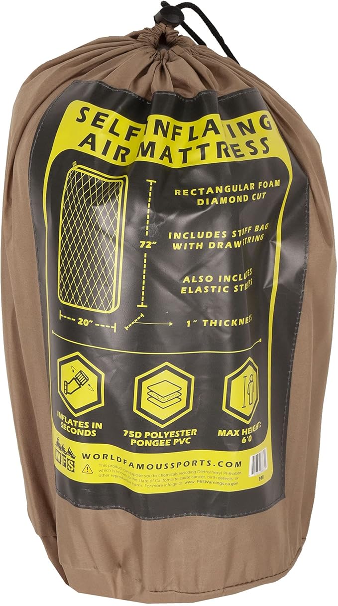 World Famous Sports Self Inflating Camping Sleeping Pad