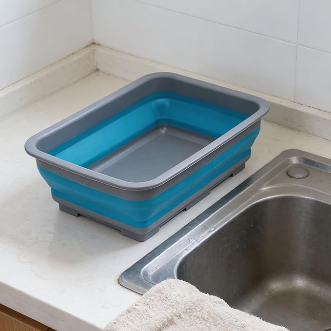 Haofy Collapsible Dish Tub Foldable Wash Basin with Lightweight Portable Design for Camping Picnics Kitchen RV Boat