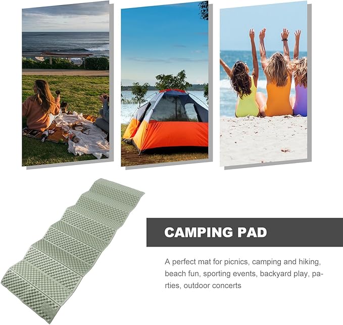 BESPORTBLE Foldable Camping Sleeping Pad Thick Water-Resistant Outdoor Picnic Mat with Aluminum Foil Coating for Hiking Tent Fold-up Moisture Barrier Cushion in