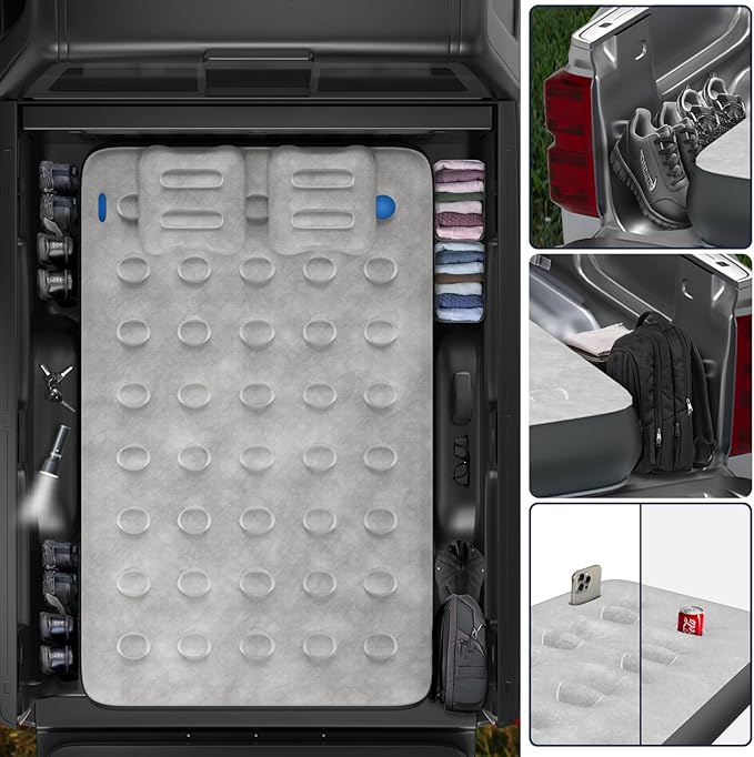 Umbrauto Air Mattress for 5.5-6.5 ft Short Bed Full-Size Trucks Pickup Truck Airbed Mattress with Wireless Rechargeable Pump for Outdoor Travel