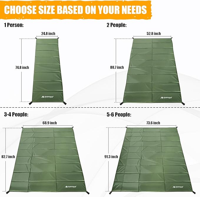 Foam Sleeping Pad for Camping - AYAMAYA Foldable Camping Mattress for 1/2/3/4/5/6 Person Extra Thick Waterproof Tent Footprint Inner Camping Mat for Outdoor Backpacking Hiking Picnic Camping