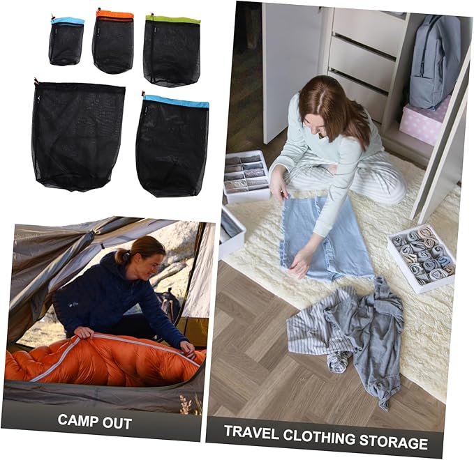 VICASKY 1 Set Compression Storage Bag for Lightweight Mesh Drawstring Sack for Camping Travel Hiking Outdoor Sports Portable