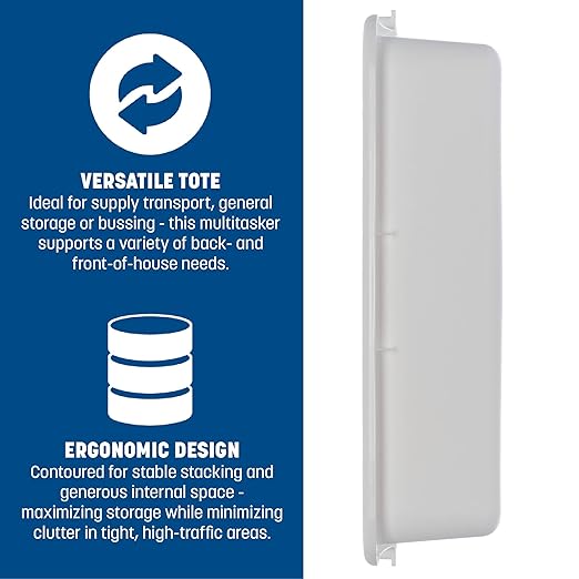 Carlisle FoodService Products N4401002 Comfort Curve™ Ergonomic Wash Basin Tote Box 5 Deep White (Pack of 12)
