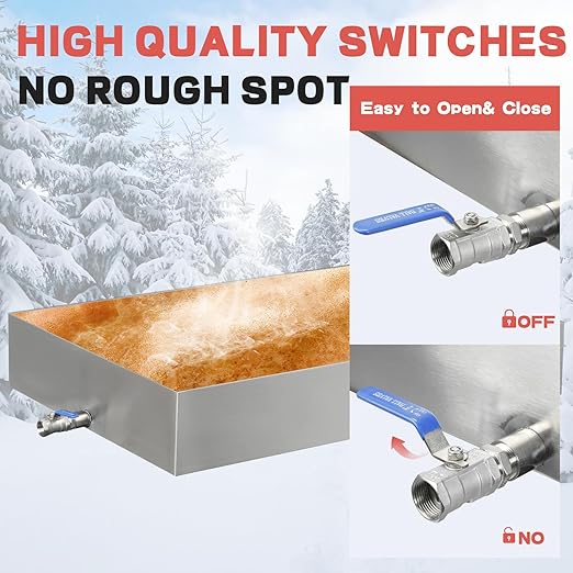Maple Syrup Evaporator Pan 22.44Gal 304 Stainless Steel Maple Syrup Evaporator 36 x 24 x 6 Inch Feed Pan for Boiling Maple Syrup for Home and Outdoor Use