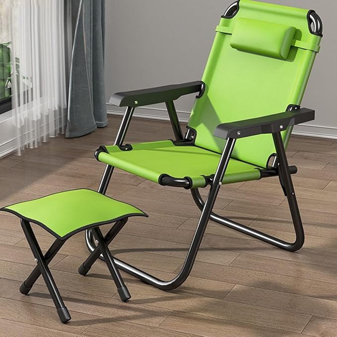 Outdoor Folding Dining Chairs Folding Lawn Chairs Camping Beach Chair Foldable Outdoor Sling Chairs Portable Chairs for Patio Backyard Camping and Porch (Color : /Green Size : with fo
