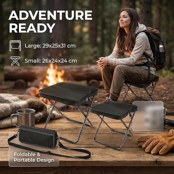 Foldable Backpack Stool Portable Folding Camping Stool can Turned Into a Satchel for Hiking Fishing Camping (C L)