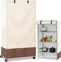 Rileytee Wire Shelf CoverHeavy Duty 600D Dustproof Waterproof Shelf Covers for Wire ShelvingOutdoor Storage Rack Cover for Rack with Zipper36 W x 16 D x 72 H(Beige &amp Brown)