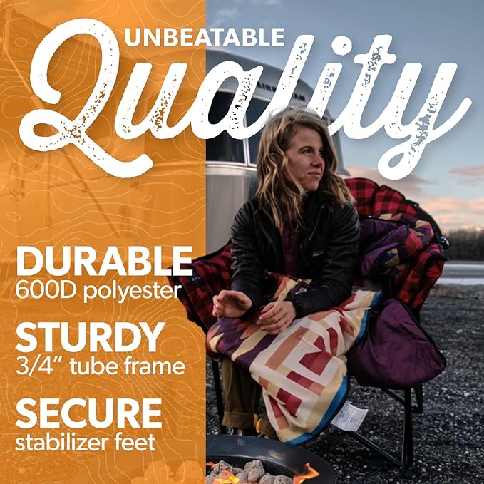 Kuma Outdoor Gear Lazy Bear Chair with Carry Bag Ultimate Portable Luxury Outdoor Chair for Camping Glamping Sports &amp Outdoor Adventures (Sierra/Black)