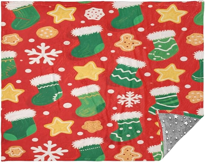 Throw Blankets For Couch Merry Christmasgreen Christmas Stockings Girl Throw Blanket 50 x 70 Inch