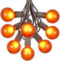 G50 Patio String Lights with 25 Orange Globe Bulbs – Outdoor String Lights – Market Bistro Café Hanging String Lights – Patio Garden Umbrella Globe Lights - Brown Wire - 25 Feet