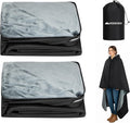 Large Camping Blanket Hooded Stadium Blanket with Crystal Velvet Lining Waterproof Windproof Warm Outdoor Blankets for Camping Picnic Stadium Sports Beach Concerts (59x 79)