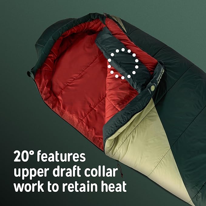 Kelty Cosmic Synthetic Fill 20 Degree Backpacking Sleeping Bag – Compression Straps Stuff Sack Included