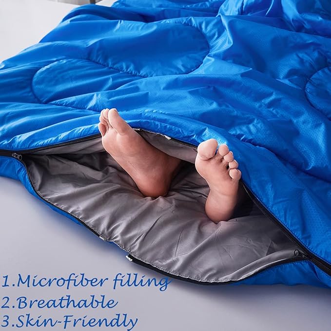 Tuphen Double Sleeping Bag Sleeping Bag with 2 Pillows Queen Size XL Bag for 2 People Cold Warm Weather- 3 Seasons Waterproof Adults for Camping Backpacking or Hiking