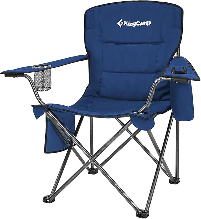 KingCamp Heavy Duty Oversized Comfy Folding Outdoor Portable Lawn Adults Bag Chair with Cooler for Outside Camp Sports Picnic Stadium…