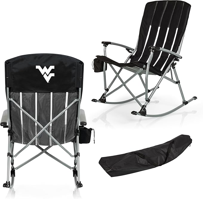 Picnic TIME NCAA Unisex-Adult NCAA Outdoor Rocking Camp Chair XL Heavy Duty Camping Chair for Adults