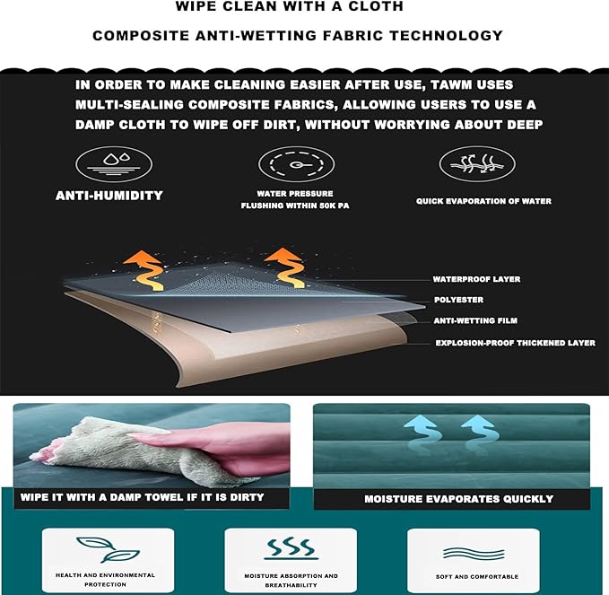 Inflatable Mattress Outdoor Portable Lazy Double Inflatable Leisure Air Cushion Suitable for Outdoor Camping Camping Family