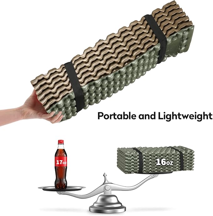 Foam Camping Pads for Hiking Ultralight Closed Cell Mattress Waterproof Soft Mat for Adults Wide Picnic Yoga Mats Folding Sleeping Pad for Outdoor Backpacking