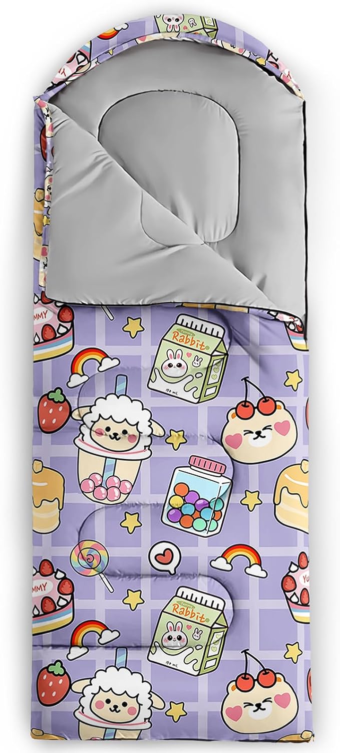 QOOMO Camping Sleeping Bags3 Season Warm &amp Cool WeatherLightweightWaterproof Sleeping Bags for Adults &amp KidsTravelingand OutdoorsCamping Gear Equipment