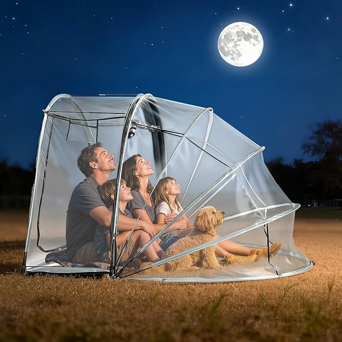 4-Person Sun Tent All Weather Sports Tent Instant Outdoor Bubble Tents Rainproof Camping Sun Shelter Portable Clear Screen Housefor Sport EventCampingFishing Clear