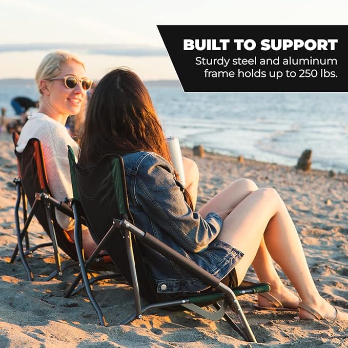 Cascade Mountain Tech Folding Camp Chair for Camping Beach Picnic Barbqeues Sporting Events with Carry Bag