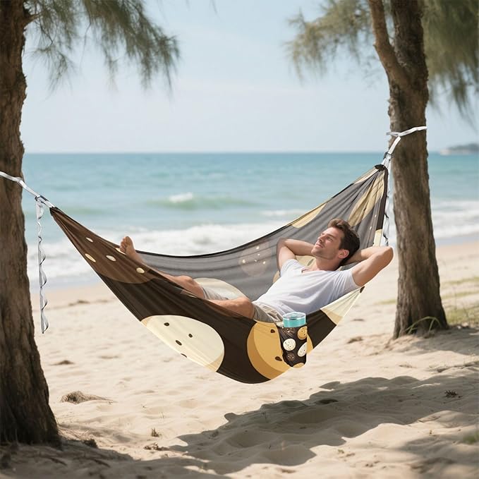 OTVEE Camping Hammock Speckled Egg Art Portable Hammocks 500lb Upgraded Thickened Durable Single Hammocks with Tree Straps &amp Travel Bag for Camping Outdoor Indoor Patio Backyard