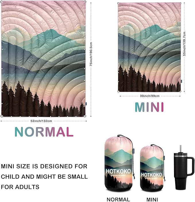 Mini Camping Blanket Puffy Polar Fleece Blanket Lightweight Warm Outdoor Blanket for CampingTraveling Stadium Hiking Picnics