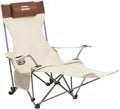 Folding Camping Chair with Footrest Tan/Brown