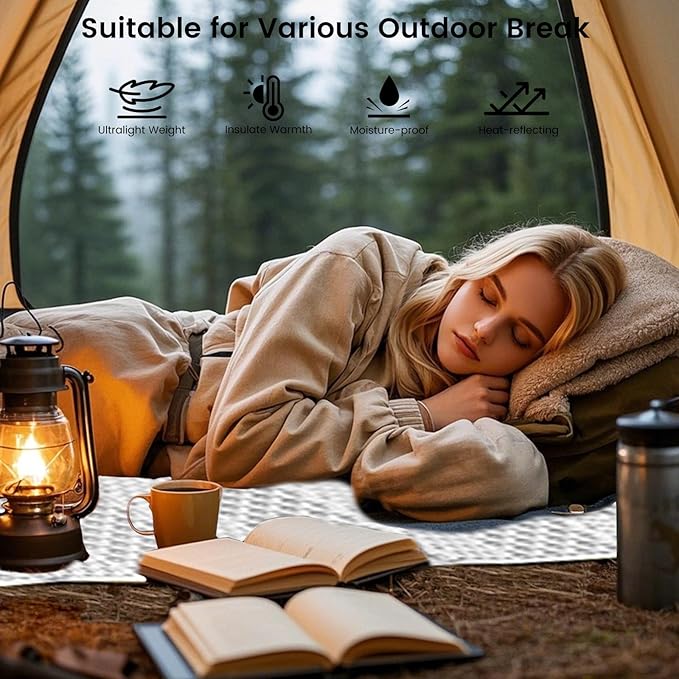 Foam Camping Sleeping Pad Closed Cell Lightweight Camping Mat Portable Moisture-Proof Ultralight Camping Mattress 0.9Lb for Outdoor Hiking Mountaineering Backpacking