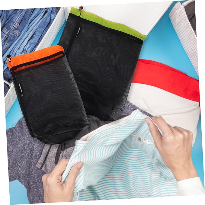 Toyvian 1 Set Reusable Polyester Mesh Storage Sack for Outdoor Gear Travel and Camping Compression Bags in Black Xl Xxl and Sustainable Storage