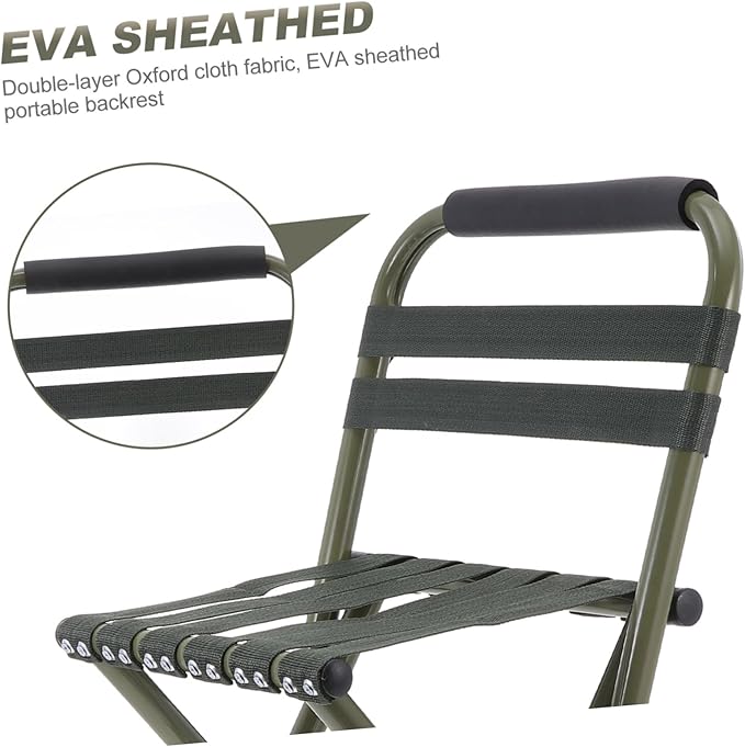 1pc Portable Folding Fishing Stool Lightweight Chair for Camping BBQ and Outdoor Activities and Construction Easy to Carry and Store Green